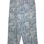 Vintage Cynthia Max Relax Pants Wide Leg USA Elastic Waist Floral Blue Large Photo 0