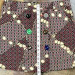 Ivy Jane  Geometric Print Button Embellished Pockets Skirt 4 Photo 4
