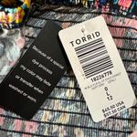 Torrid SZ 0 (Large) Challis Lace-Up Back Corset Top Floral Strapless Smocked New Photo 9