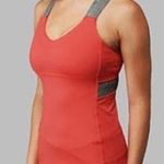 Lululemon  Push Ur Limits Tank Top Red Coral Gray Size 6 Criss Cross Back Passion Photo 1