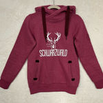 Schwarzwald Hoodie PInk Deer Logo Pockets Sweater Sweatshirt Pullover Size Small Photo 0