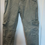 Mica Denim Olive Sage Green Cargo Jogger‎ Pant Jean High Waist Ankle Crop 27x28 Size 27 Photo 0