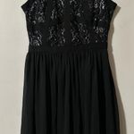ECI Black & Metallic Silver Cocktail Dress Photo 2
