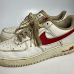Nike Air Force 1 sneakers white red casual collegiate women’s size 7.5 Photo 2