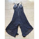 Anthropologie ‎ HD in Paris Harbor CropWide Leg Jumpsuit Cupro Navy Size 12 Photo 4