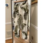 H&M  Tropical Palm Leaf Crepe Pants Trousers Ivory XS Photo 3