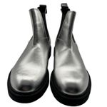 Steve Madden Baylor Silver Metallic Leather Chelsea Boots Women’s Size 9 Photo 2