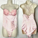 For Love & Lemons NWT Skye Bodysuit Size Medium Pink Roses Photo 5