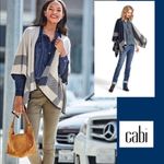 CAbi Reversible Wrap Poncho Sweater (Style 3163) - Blue/Oatmeal - M/L Photo 2