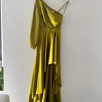 Mac Duggal Green High Low One Shoulder Gown Photo 4