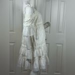 Free People White Semi Sheer Off the Cold Shoulder Ruffle Cover Up Dress M. D29 Photo 8