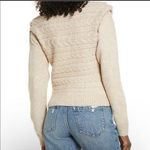 BLANK NYC  Cream Oatmeal Horizontal Cable Knit Crewneck Sweater XS NWT Photo 1