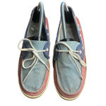 Vans  Chauffette Women's‎ Boat Shoes Aqua Sea/Calypso Coral Canvas Slip-On Size 8 Photo 1