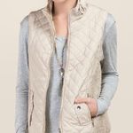 Francesca's Cream Full Zip Puffer Vest Photo 0