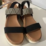 Steve Madden Women’s Elmira Wedge Sandals Black Tan Neutral Size 10 Photo 8
