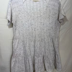 Brandy Melville Above and Beyond White/Black Speckled Babydoll Blouse Size L Photo 0