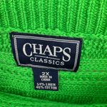 CHAPS sweater 2X linen blend pullover boatneck pointelle knit kelly green Photo 5