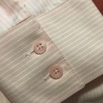 Chico's Chico’s no iron pink Striped white Botton down collard shirt size 1 Medium 8 Photo 4