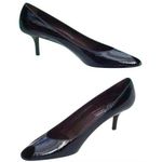 Donald Pliner Black Patent Leather Shoe New Peep Toe Pump Flexible Sole $250 Size 8 Photo 0