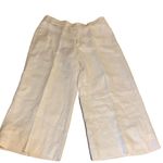 Ralph Lauren LAUREN  ECRU LINEN CROPPED WIDE LWG TROUSERS (8) Photo 8