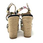Tahari  confetti pompom stacked heels, t-strap sandals, size 7.5 Photo 7