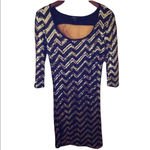 Vintage y2k Black gold sequin Party Glam Mob Wife Mini Dress New Year’s eve Size M Photo 3