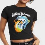 The Rolling Stones Cropped Graphic Tee Size Medium Photo 0
