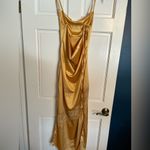 Yellow/Gold satin maxi dress size S Gold Photo 1