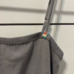 Free People  Grey Tank Top With Flowers Photo 4