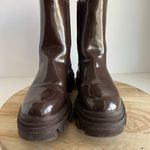Dream Paris Dream Pairs Chocolate Brown Shiny Water Resistant Chunky Pull on Boots 8.5 Photo 10