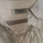 Equipment Knox White Linen Lace-Up Poet Blouse – Effortless Coastal Chic small Photo 3