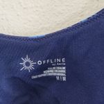 Aerie Blue Patterned Brami Sports Bra Top Bralette Removable Padding Gym Medium Photo 7