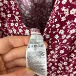 Gap  Red Floral Smocked Wide Leg V Neck Jumpsuit Size L Photo 9