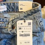 ZARA NWT! Wide Leg High Rise Full Length Blue Distressed Jeans Size 4 MSRP $50! Photo 4