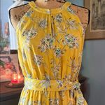 Ann Taylor  Yellow Floral Print Sleeveless Midi Dress Photo 3