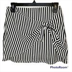 Living Doll Black & Cream Striped Tie Front Mini Skirt Size Small NWT Photo 0