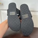 Torrid Women Size 8.5WW Rhinestone T-Strap Cork Flats Black Slip On Thong Sandal Photo 4