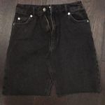 Topshop  denim notch detail skirt us 4 faded black Photo 0
