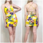 Privy Yellow Tropical Floral Strappy Bodycon Dress Photo 1