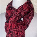 Walmart Red and black womens multi way‎ floral damask scarf Photo 1
