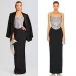 Retrofete Jazlyn Dress Sleeveless Crystal Embellished Gown Black Silver Size S Photo 12