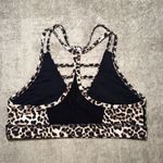 Zyia Active Leopard Animal Print‎ Grid Mesh Racerback Sports Bra Size Medium Black Photo 2