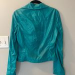Fiorucci  Green Biker Jacket Cropped Rain Coat Lightweight size IT38 or US 4 NWT Photo 4