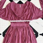 Free People Lucid Dream Draped Front Long Sleeve Mini Dress in Mauve Size 0 Photo 3