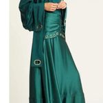 SELF PORTRAIT Ladies Dark Green Tie sleeve Jersey Top Size 2 Photo 2