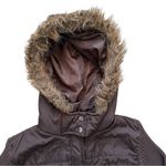 Say What? Vintage Y2K Say What? Chocolate Brown Hooded Button Puffer Jacket Size XL Photo 2