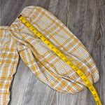 Maeve  Anthropologie Womens Yellow Plaid Puff Sleeve Square Neck Blouse Medium Photo 9