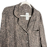 Alfani Intimates Leopard Long Sleeve Button Down Pajama Top & Bottoms Set XL Pjs Photo 2