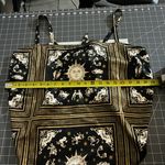 Danielle Bernstein  Black and Gold Zodiac Print Blouse Photo 2