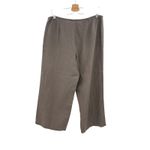 Eileen Fisher Pants Cropped Linen Side Zip Beige Tan Brown Size Medium Photo 6